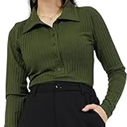 sassafras Women Rib Polo Neck Full Sleeves Top-picture-49