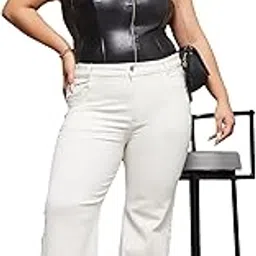 miss chase a+ Women's Bootcut High Rise Clean Look Regular Length Stretchable Denim Jeans-picture-52