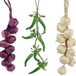 Wonderland ( Set of 3 Artificial Veggies String Combination of Chilli, Onion and Garlic image 1