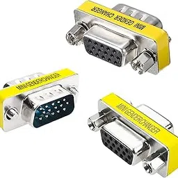 KNEUTRIX VGA SVGA HD15 Female to Female, Male to Male, Female to Male Combo Mini Gender Changer Coupler Connector Adapter (3 Pieces Combo) Female to Female Plug Connecter-picture-66