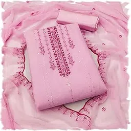 pandadi saree Women's Georgette Embroidered Unstitched Dress Material-picture-43