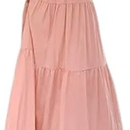 pinkhub Women's Skirts Elastic Maxi Skirts with High Waist Summer Teenager Girls Maxi Skirt A Line Layer Ruffle Swing Long Skirt Beach Skirt High Waist Maxi Skirt Casual image 1