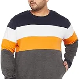 austivo Mens Multicolor Full Sleeve Striper Plus Size Sweatshirt-picture-37