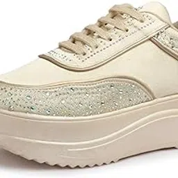 vendoz Women Wedding Party Bridal Glittery Embellished Sneakers 4041-picture-27