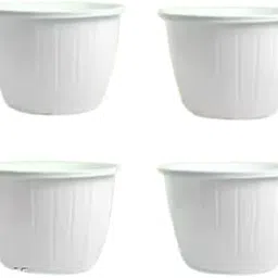 Dura Pot White Plastic Plant Pots, 10 Inch, Pack of 4-picture-32