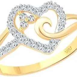 vighnaharta Valentine Gift Sensuality Heart CZ Gold and Rhodium Plated Alloy Fashion Ring for Women and Girls - [VFJ1327FRG]-picture-52