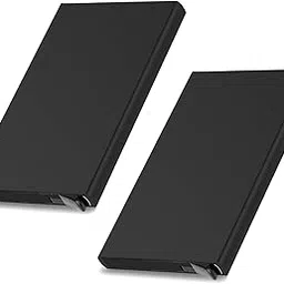 storite 2 Pack Black Metal RFID Blocking Aluminium Pop Up Slim Credit Or Debit/ATM Card Holder Case Holds 6 Bank Cards Case for Men & Women - (9.5 x 0.9 x 6 Cm)-picture-27