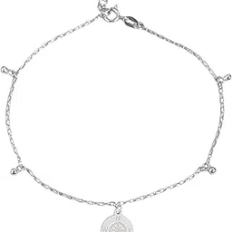 zavya 925 Sterling Silver Compass Rhodium Plated Adjustable Chain Anklet (Single) | Gift for Women and Girls | With Certificate of Authenticity and 925 Hallmark-picture-34