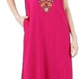 koi sleepwear lissybissy Cotton Resham Embroidery Nighty Night Gown Maxi for Women A line-picture-42