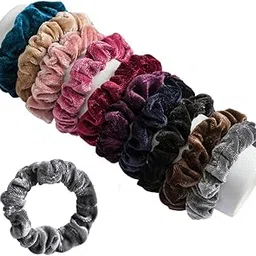 FAMEZA 10 Pcs Hair Ties Velvet Scrunchies, Elastic Flannelette Hair Bands Scrunchy Hair Ropes Women Hair Accessories-picture-18