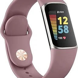 Tobfit Silicone Strap for Fitbit Charge 6 / Fitbit Charge 5 Fitness Tracker, Soft Adjustable Replacement Band with Hidden Buckle, Sport Wristband for Men Women-image-62