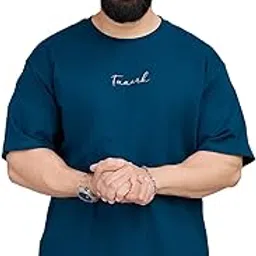 fuaark Mens Bold Half Sleeve Cotton Oversized Fit Printed Dropshoulder T-Shirt-picture-14