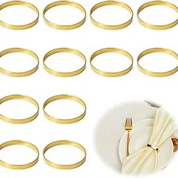 12Pcs Napkin Rings, Golden Napkin Holder for Dining Table, Elegant Napkin Ring for Wedding Receptions, Holiday Feasts, Formal Dinner Settings-picture-62