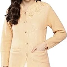 aarika Womens Casual Wear Brown Colour Solid Woolen Cardigan-picture-31