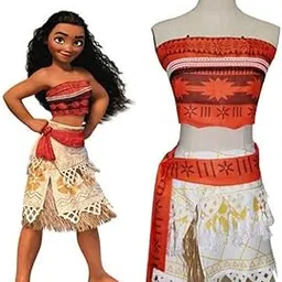 Wanna Party Princess Moanna Costume Medium for Birthday Outfit,Halloween, Pretend Play,School Play,Costume Dress for Girls.Size-5 to 7 years-picture-18