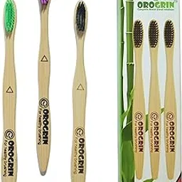 OROGRIN Adult Bamboo Manual Toothbrush-Ultra-Soft Charcoal Activated Bristles, Eco-Friendly & Biodegradable|Bpa Free|Compostable Handle|Anti-Bacterial (Multicolor, Pack Of 3)-picture-47