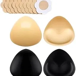 proudtore Reusable Adhesive Push-Up Bra Pads with Nipple Covers, Self-Stick, Washable Pads, Lightweight & Comfortable Inserts Sports Strapless Bra for Girls & Women. Cream-picture-51