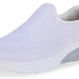 campus Men's Slip-On Walking Shoes, Black and White, Knitted Mesh Upper, Lightweight Comfort-picture-32