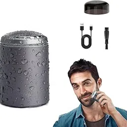 Mini Electric Razor for Men Portable Shaver Pocket Size Wet and Dry Mens Razor USB Rechargeable Shaver Charging Easy One-Button Use Suitable for Home,Car,Travel-image-0