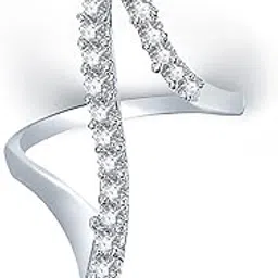 jdx Premium American Diamond Silver Plated Ring For Women - Adjustable-picture-20
