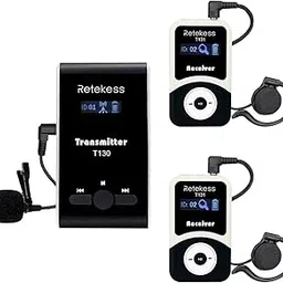 Retekess T130 99 Channel Wireless Tour Guide System Microphone Church Translation System for Interpretation Training Court(1 Transmitter 2 Receivers)-picture-38