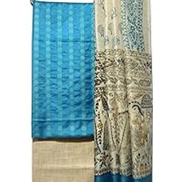 zeratex Women's Cotton Silk Handcrafted Unstitched Salwar Suit Dress Material With Screen Printed Duputta-picture-19