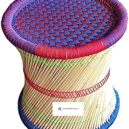YASH MUDDA HOUSE Premium Luxury Bamboo Mudda for Garden Balcony Handmade Finest Bamboo Indoor/Garden Stool, Muddi (Multicolour : Set of 1)-image-9