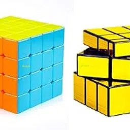 D ETERNAL Speed Cube Combo Set of 4x4 Stickerless and Gold Mirror Stickered Cubes Puzzle Combo (4x4 Cube +Mirror Cube)-picture-18