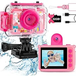 GKTZ Kids Waterproof Camera Toys for 3-12 Years Old Girls, Pink, Underwater Sports Camera with 20MP, 1080P Video, USB-C Connectivity-picture-17