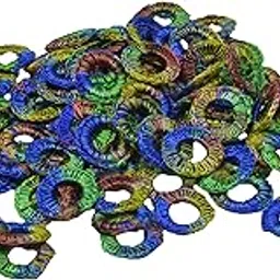 CRAFT LOVE Round Crochet Thread Rings Mirror Frames for Embroidery & Craft - Pack of 100 Rings (Size : 1.5 cm) (Multicolor)-image-1