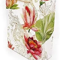 Arrow Paper Products Rose Golden Flower Paper Carry Bags (28 x20x7.5 cm) - Pack of 20-picture-55