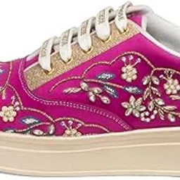 rettrose The Marcelline Luxury Magenta Floral Embellished Trainer-picture-25