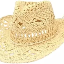 enakshi (label) 3xStraw Western Cowboy Hat Wide Brim Sun Hat Floppy Beach Hat for Outdoor|Clothing, Shoes & Accessories | Womens Accessories | Hats-picture-19
