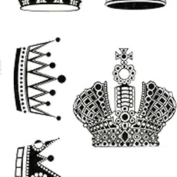 Temporary Tattoo 3D Crown Tattoo Sticker Size 10.5x6CM - 1PC. Black-picture-23