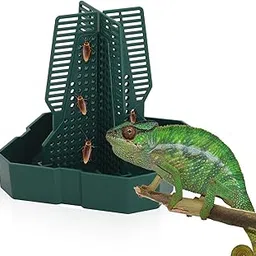 Chameleon Feeding Bearded Dragon Bug Bowl Reptile Feeder Box with Column for Insects to Climb for Feeding Chameleon Gecko Lizard Frog (S)-picture-11