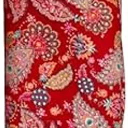 Printed Rayon Unstitched Fabric for Women | Red with Multicolour Floral Print | Size: 2 Meter | for Making Kurti, Gown, Palazzo Dress Materials (2 Meter)-image-29