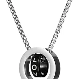 peora Silver Plated Fancy Entangled Rings Love Pendant with Chain Fashion Jewellery Gift for Men & Boys-picture-19