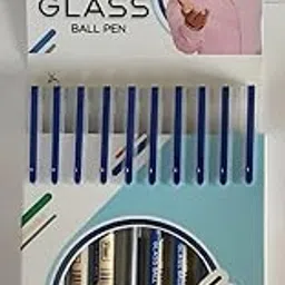 FLAIR Glass Ball Pen, Blue Ink, Writing Instruments, Pack of 10-picture-30