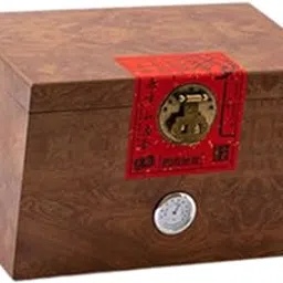 MERISHOPP Wooden Tea Storage Box Unique Ornament Tea Packaging Box for Candy Desk Nuts 27.7cmx17.6cmx17.6cm-picture-30