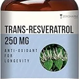 ZEROHARM Trans-Resveratrol Supplements | 250 mg Pure Resveratrol with Japanese Knotweed Extract - Support Immunity, Support Healthy Aging | Antioxidant Supplement For Men & Women | 60 Veg Capsules-picture-23