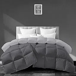 Filbert - All Season 250 GSM Comforter Super Soft Fluffy Revesible Comforter (60" x 90" Inches/152cm x 228cm) - Single Bed Comforter|Silver/Dark Grey-picture-16