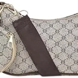 LIGHT BROWN PRINTED ADJUSTABLE STRAP SLING BAG-image-6