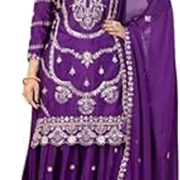 NIDHI FASHION FABRICS WOMEN'S Art Silk FullStichedsalwar suit Designer SAnarkaliStitchedSuit Fully Stitched Suit for Women S SF261-ver008 Maroon2 2XL-image-2