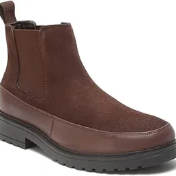 teakwood leathers Men Suede Round-Toe Brown Regular Boots image 1