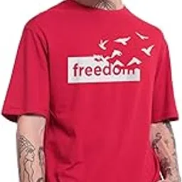 bewakoof Men's Graphic Print Oversized Fit T-Shirt-picture-19