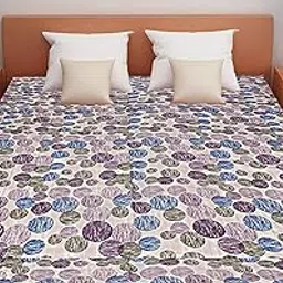 Kuber Industries Polka Dot Design PVC Waterproof Double Mattress Protector (6 ft x 6.5 ft, Blue, Standard Size, CTKTC32199)-image-3