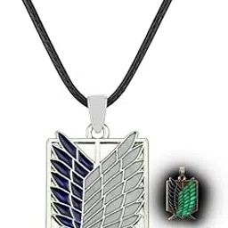 rvm jewels Anime Attack of Titan Shingeki No Kyojin Badge Pendant Necklace Glow in Dark Gift Blue - Unisex Adult-picture-31