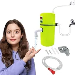 Drumstone 5+5 YEAR GUARANTEE Portable Instant Water Geyser 1L Fast Heating in 6 Sec with Auto Cut-Off | Copper Heating, Shockproof & Energy-Saving Electric Water Heater for Home, Kitchen Office-Multi image 1