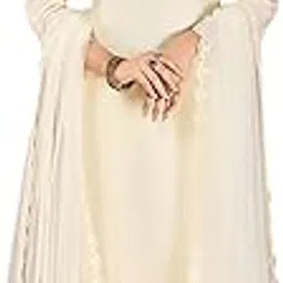 fabian fashion Women's Chanderi Cotton Silk with Yoke Embroidery Kurta & Silk Crepe Pant Set And All-Over Lace Border Dupatta Ethnic Wear Salwar Suit Set(ES_2517) image 1