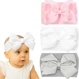 bellastella 3 Pcs Stylish Baby Headbands Super Soft Stretchy Multicolor Hair Bands Hair Bows Head Wrap Hair Accessories for Baby Girls Newborns infants Toddlers Kids-picture-44